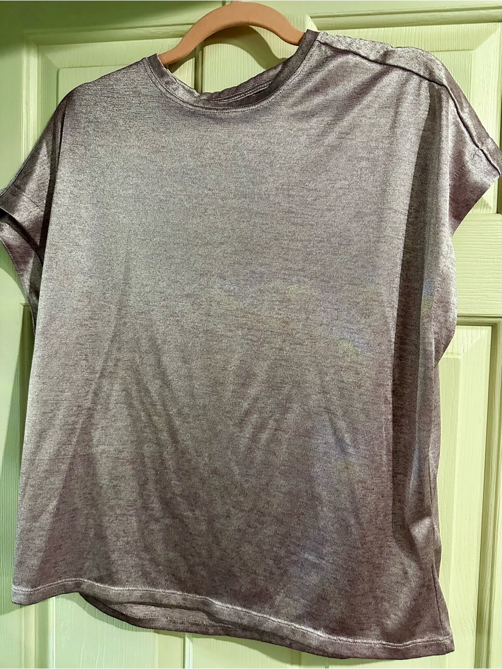 Anthropologie Metallic Lilac Women's Crewneck Tee